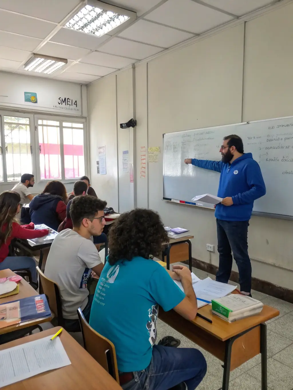A photo of students attending a lecture during a summer school program at a prestigious university in the USA, emphasizing academic excellence.